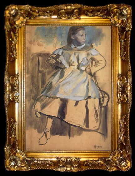 framed  Edgar Degas Glulia Bellelli,Study for the belletti Family, ta009-2